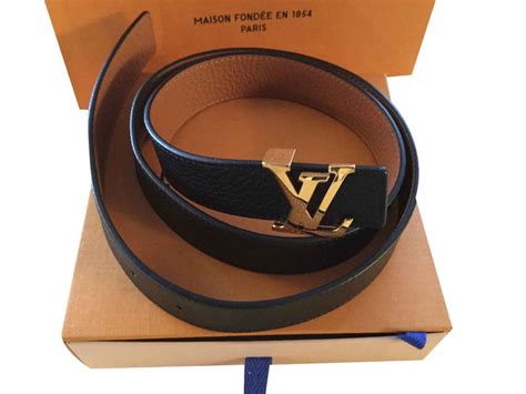 louis vuitton belt black and gold